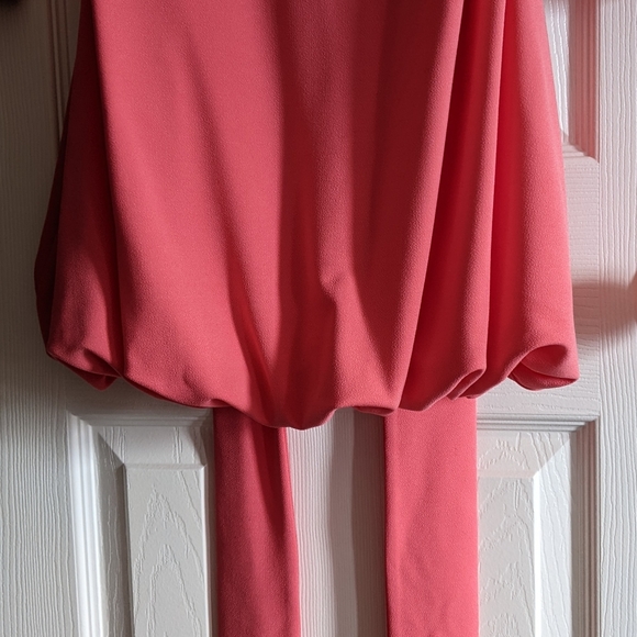 NWOT ASOS Coral-Pink Open Back Bubble Hem Dress UK 6/US 2 XS - Picture 6 of 8